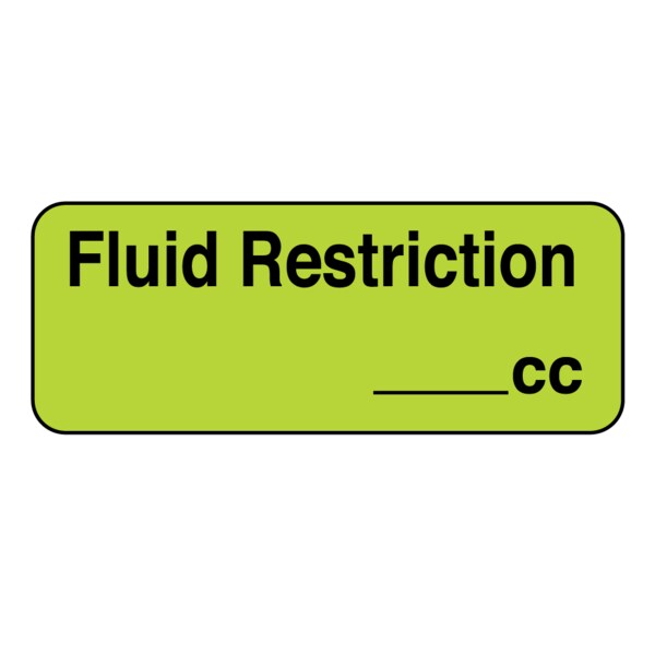 Fluid Restrictions Label 7/8 x 1-5/8"